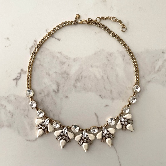 J. Crew Factory Jewelry - ⭐️J.Crew White/Jewelled Statement Necklace